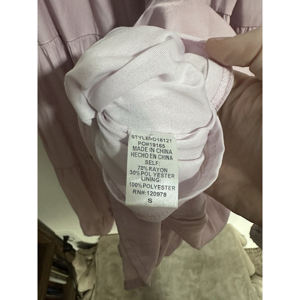 Tiered Midi Babydoll Dress Lilac Purple S Entro Lavender Prairie Cottagecore - Picture 5 of 6